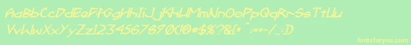 Шрифт Fractyl Bold Italic – жёлтые шрифты на зелёном фоне