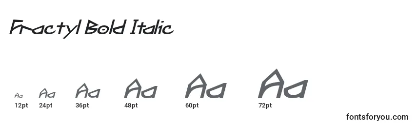 Tamaños de fuente Fractyl Bold Italic