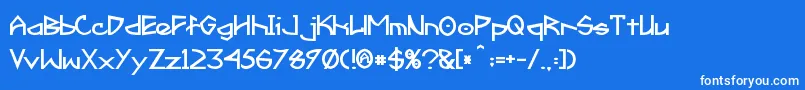 フォントFractyl Bold – 青い背景に白い文字