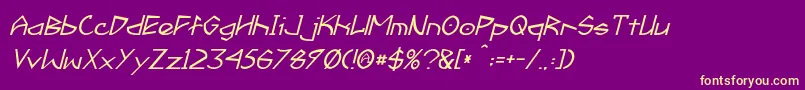 Fractyl Italic Font – Yellow Fonts on Purple Background