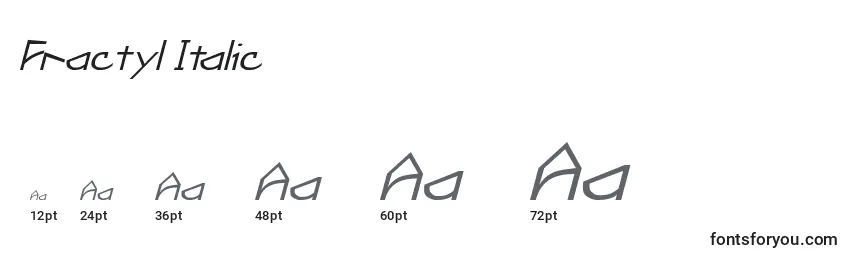 Размеры шрифта Fractyl Italic