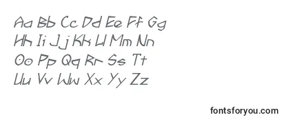 Überblick über die Schriftart Fractyl Italic
