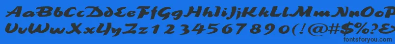 BrookscriptwideRegular Font – Black Fonts on Blue Background