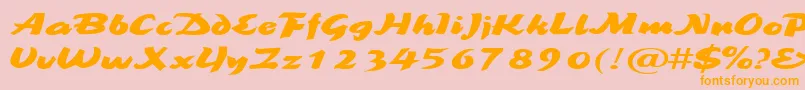 BrookscriptwideRegular Font – Orange Fonts on Pink Background