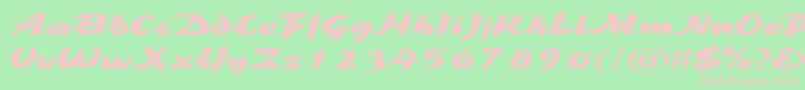 BrookscriptwideRegular Font – Pink Fonts on Green Background