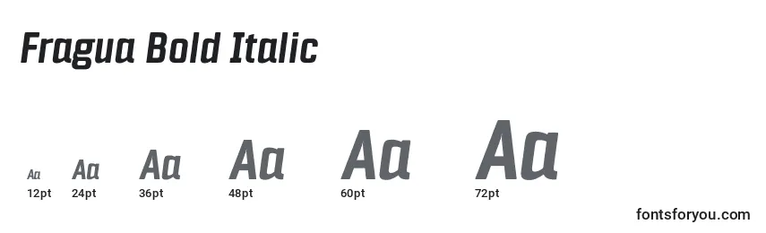 Tamaños de fuente Fragua Bold Italic
