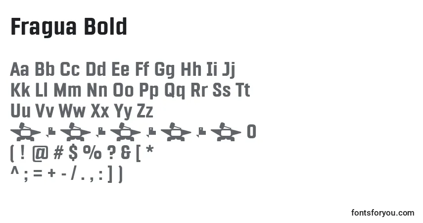 Schriftart Fragua Bold – Alphabet, Zahlen, spezielle Symbole