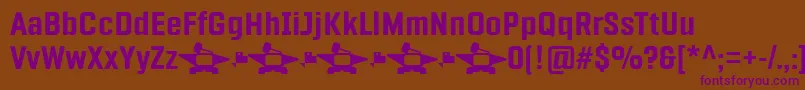 Weitere Informationen zur Fragua Bold-Schriftart Fragua Bold-Schriftart – Violette Schriften auf braunem Hintergrund