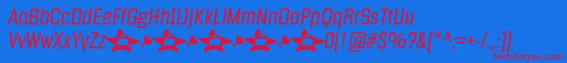 Fragua Light Italic Font – Red Fonts on Blue Background