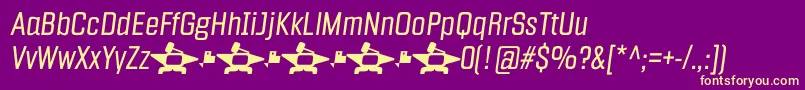 Fragua Light Italic Font – Yellow Fonts on Purple Background