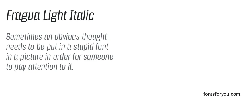 Review of the Fragua Light Italic Font