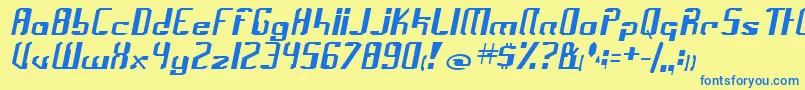 フォントfrak – 青い文字が黄色の背景にあります。