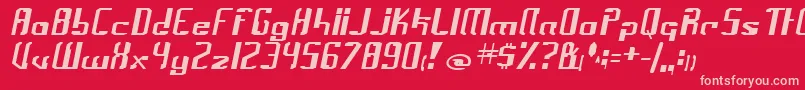 Czcionka frak – różowe czcionki na czerwonym tle