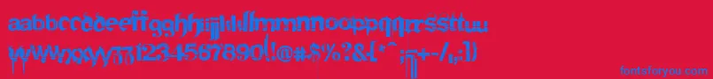 FRAKS    Font – Blue Fonts on Red Background