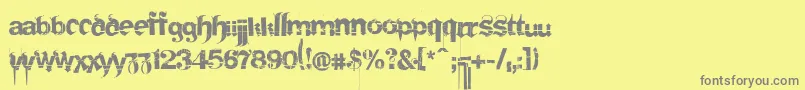 フォントFRAKS    – 黄色の背景に灰色の文字