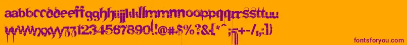 FRAKS   -Schriftart – Violette Schriften auf orangefarbenem Hintergrund