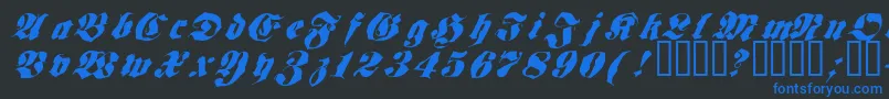 フォントFRAKT    – 黒い背景に青い文字