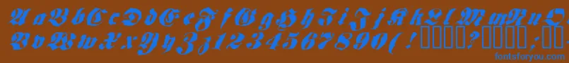 フォントFRAKT    – 茶色の背景に青い文字