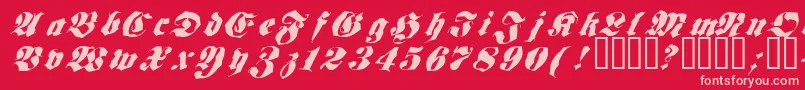 フォントFRAKT    – 赤い背景にピンクのフォント
