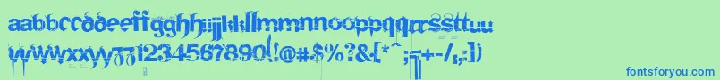 FRAKTURI Font – Blue Fonts on Green Background