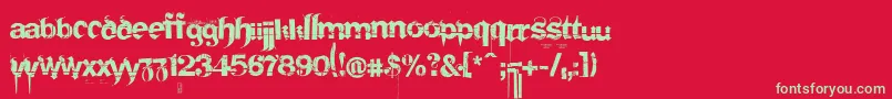 FRAKTURI Font – Green Fonts on Red Background