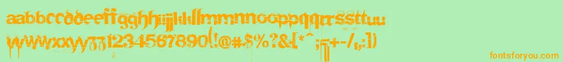 FRAKTURI Font – Orange Fonts on Green Background