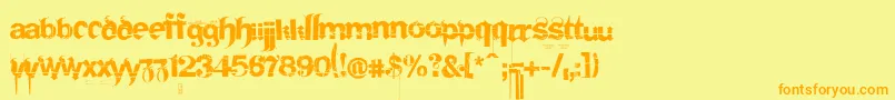 FRAKTURI Font – Orange Fonts on Yellow Background