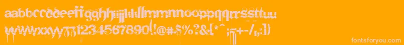 FRAKTURI-Schriftart – Rosa Schriften auf orangefarbenem Hintergrund