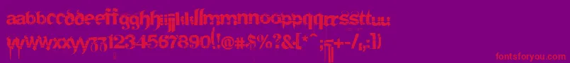 FRAKTURI-Schriftart – Rote Schriften auf violettem Hintergrund