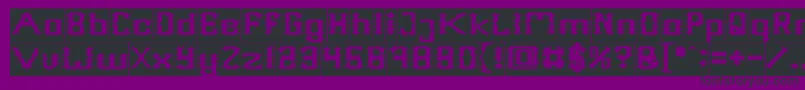 Frame Work Filled Inverse-Schriftart – Schwarze Schriften auf violettem Hintergrund