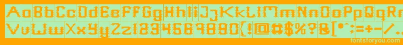 Frame Work Filled Inverse Font – Green Fonts on Orange Background