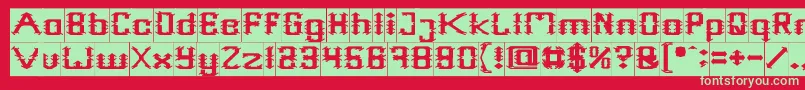 Frame Work Filled Inverse Font – Green Fonts on Red Background