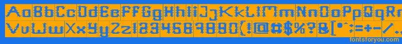 Police Frame Work Filled Inverse – polices orange sur fond bleu