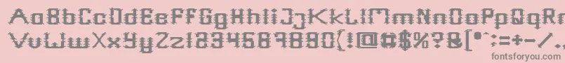 フォントFrame Work Filled – ピンクの背景に灰色の文字