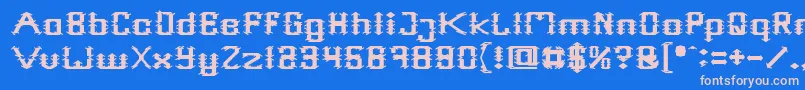 Frame Work Filled Font – Pink Fonts on Blue Background