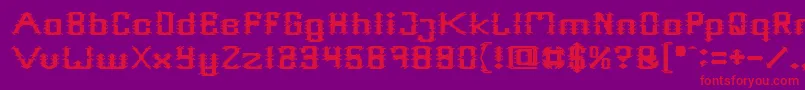 Frame Work Filled Font – Red Fonts on Purple Background