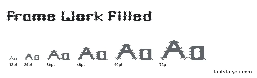 Frame Work Filled Font Sizes