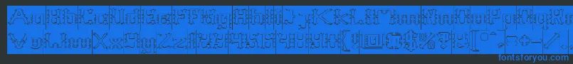 Frame Work Hollow Inverse Font – Blue Fonts on Black Background