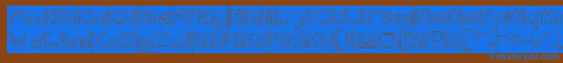 Frame Work Hollow Inverse Font – Blue Fonts on Brown Background