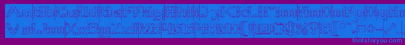 Frame Work Hollow Inverse Font – Blue Fonts on Purple Background