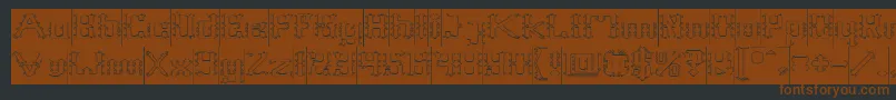 Frame Work Hollow Inverse Font – Brown Fonts on Black Background
