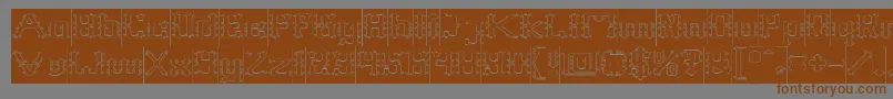 Frame Work Hollow Inverse Font – Brown Fonts on Gray Background