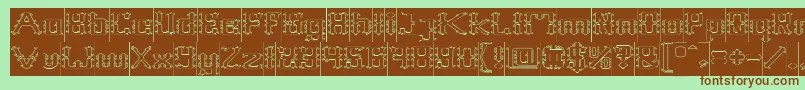 Frame Work Hollow Inverse Font – Brown Fonts on Green Background