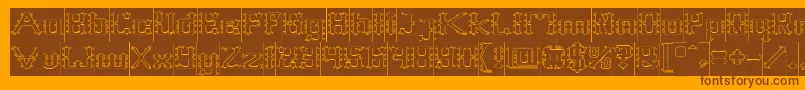 Frame Work Hollow Inverse Font – Brown Fonts on Orange Background