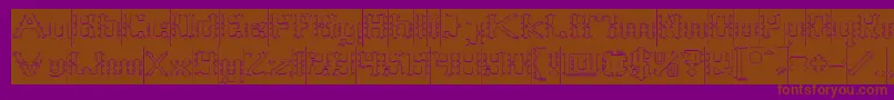 Frame Work Hollow Inverse Font – Brown Fonts on Purple Background