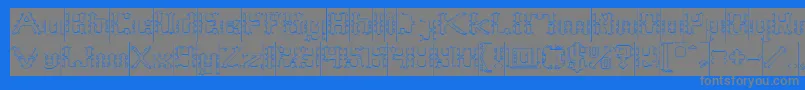 Frame Work Hollow Inverse Font – Gray Fonts on Blue Background