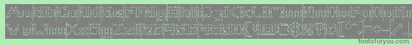 Frame Work Hollow Inverse Font – Gray Fonts on Green Background