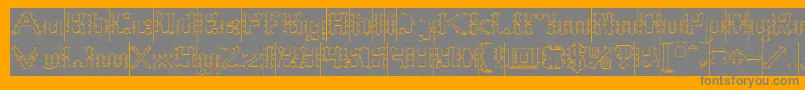 Frame Work Hollow Inverse Font – Gray Fonts on Orange Background