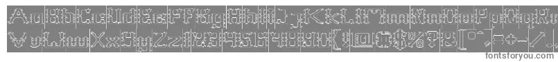 Frame Work Hollow Inverse-fontti – harmaat kirjasimet valkoisella taustalla
