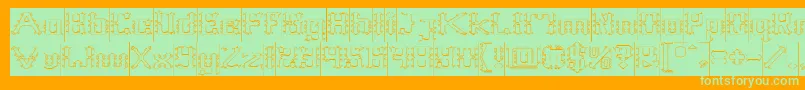 Frame Work Hollow Inverse Font – Green Fonts on Orange Background